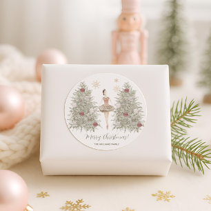 Nutcracker Ballerina Christmas Classic Round Sticker