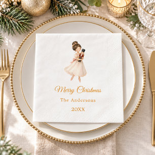 Nutcracker Ballerina Christmas dinner party Napkins
