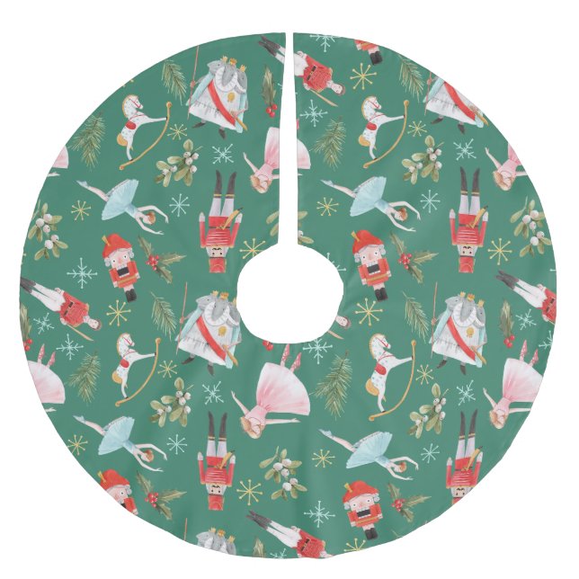 Nutcracker Ballerina Christmas gifts Brushed Polyester Tree Skirt (Front)
