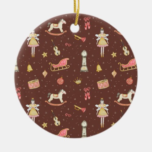 Nutcracker Ballerina Christmas gifts Ceramic Ornament