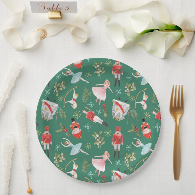 Nutcracker Ballerina Christmas  Paper Plates (Wedding)