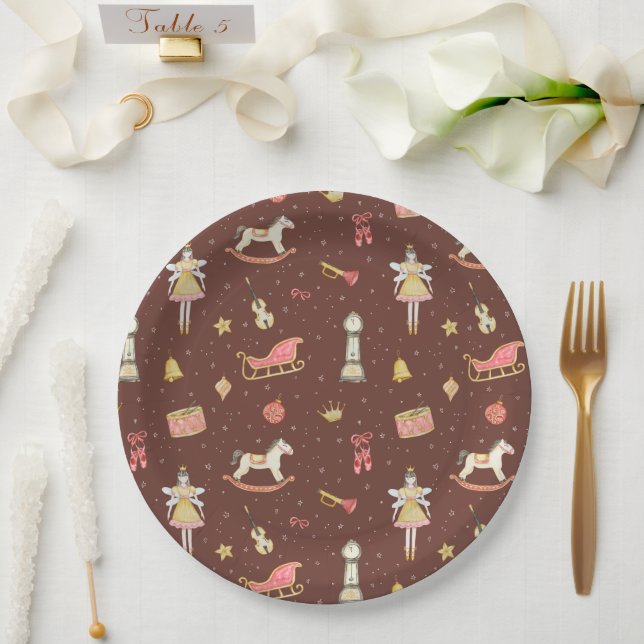 Nutcracker Ballerina Christmas  Paper Plates (Wedding)