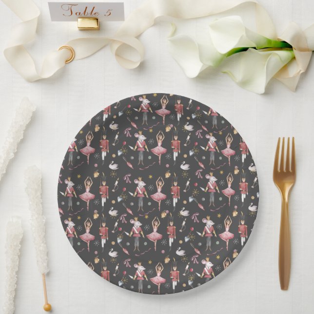 Nutcracker Ballerina Christmas  Paper Plates (Wedding)