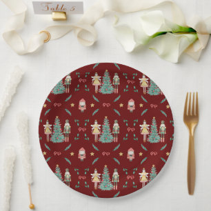 Nutcracker Ballerina Christmas Paper Plates