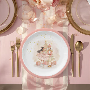 Nutcracker Ballerina Christmas Paper Plates