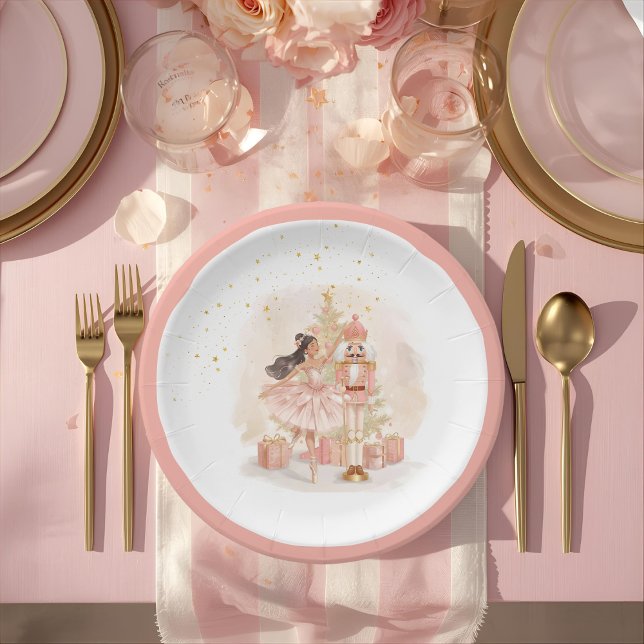 Nutcracker Ballerina Christmas Paper Plates (Creator Uploaded)