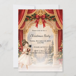 Nutcracker Ballerina Christmas Party Invitation