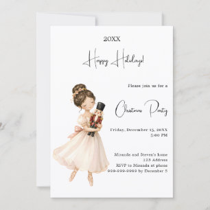 Nutcracker Ballerina Christmas Party Invitation