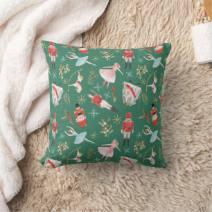 Nutcracker Ballerina Christmas  Throw Pillow