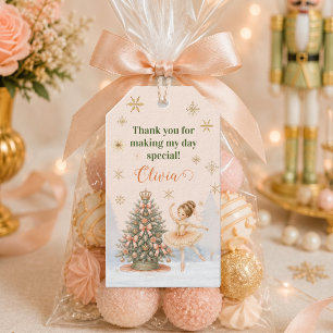 Nutcracker Ballerina Christmas Tree Thank You Gift Tags