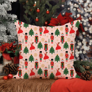 Sugarplum & Nutcracker Personalized Christmas Throw Pillows