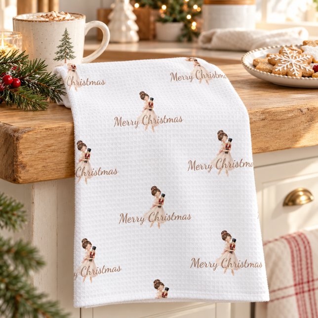 Nutcracker Ballerina Dancer Christmas Kitchen Towel (Creator Uploaded)