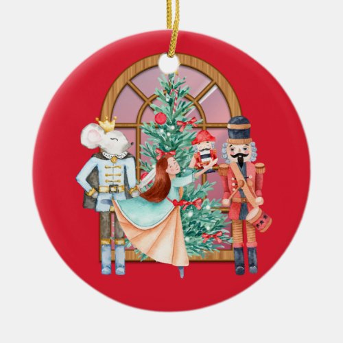 Nutcracker Ballerina Mouse King Red Personalized Ceramic Ornament