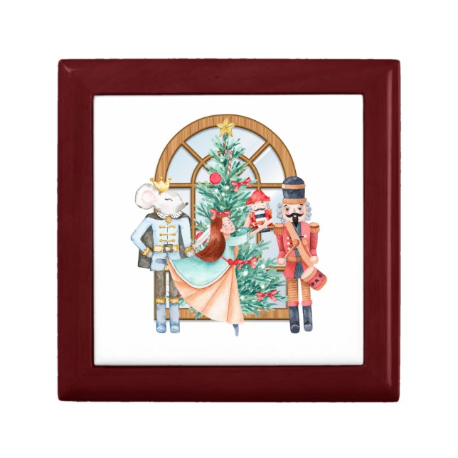 Nutcracker Ballerina Mouse King Wooden Jewelry Box (Front)
