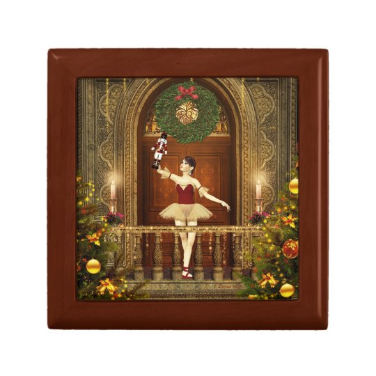 Nutcracker Ballerina Tile Keepsake Jewelry Box