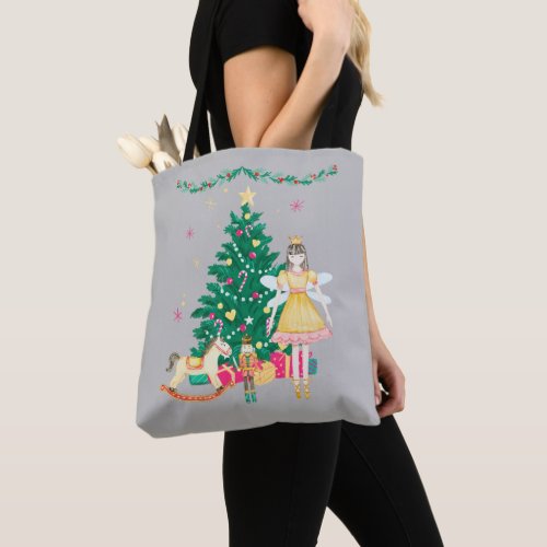 Nutcracker Ballerina Watercolor Christmas  Tote Bag