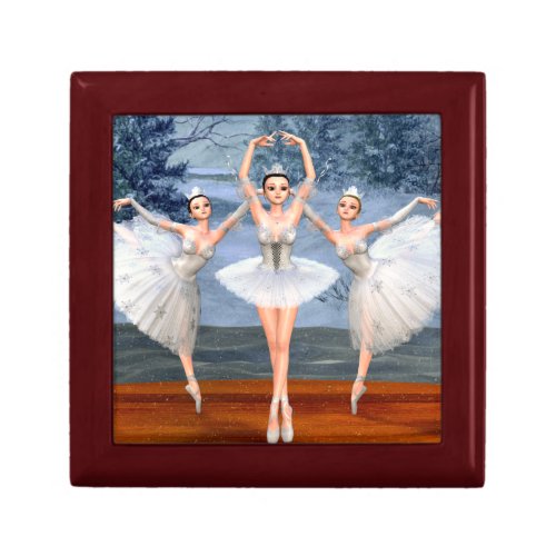 Nutcracker Ballerina Wooden Jewelry Keepsake Box