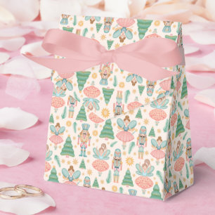 Nutcracker Ballet and Fairies on Cream Background Favor Boxes