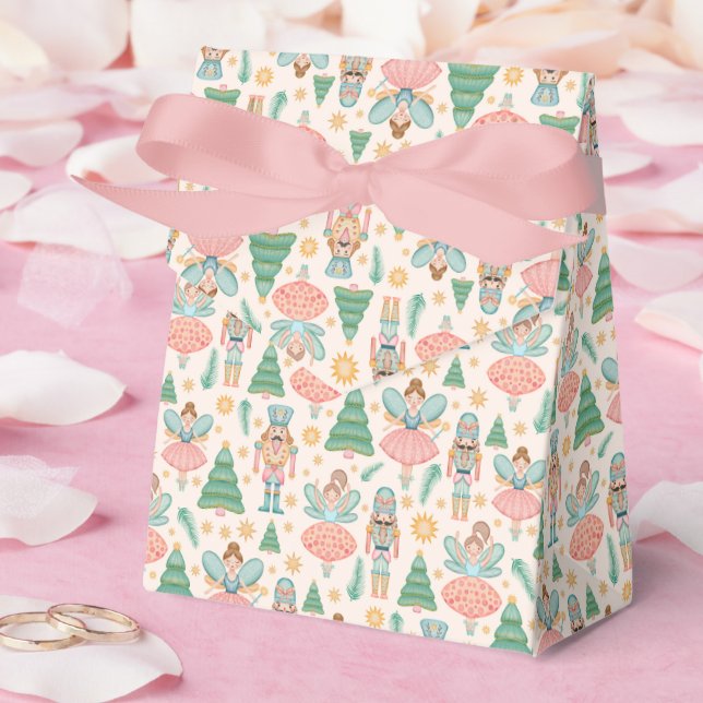 Nutcracker Ballet and Fairies on Cream Background Favor Boxes (Wedding)