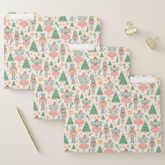 Nutcracker Ballet and Fairies on Cream Background File Folder (Set)