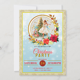 Nutcracker Ballet Ballerina - Christmas Party Holiday Card