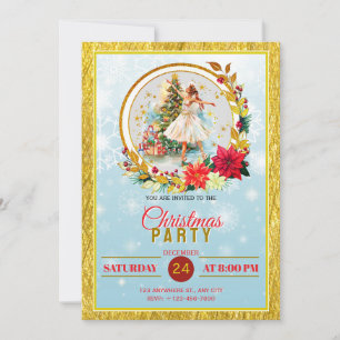Nutcracker Ballet Ballerina - Christmas Party Holiday Card