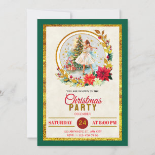 Nutcracker Ballet Ballerina - Christmas Party Holiday Card