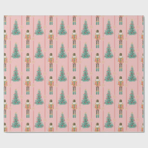 Nutcracker Ballet Ballerina Pink Vintage Christmas Wrapping Paper