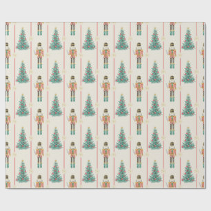 Nutcracker Ballet Ballerina Vintage Christmas Wrapping Paper