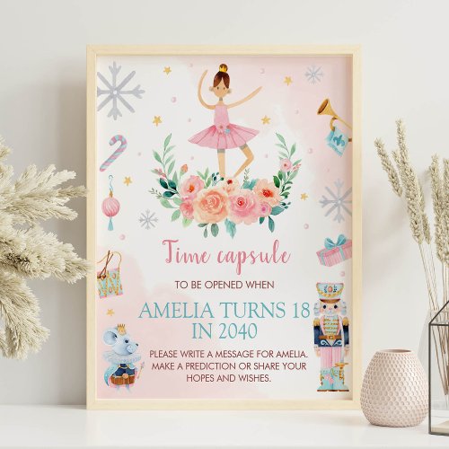 Nutcracker Ballet Birthday Time Capsule Sign