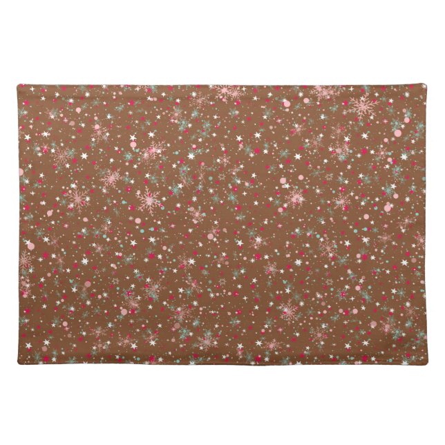 Nutcracker Ballet Brown Glitter Cloth Placemat (Front)