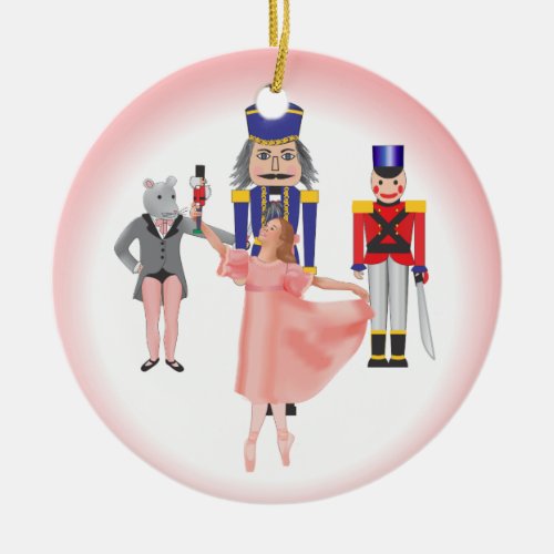 Nutcracker Ballet Cast Ceramic Ornament