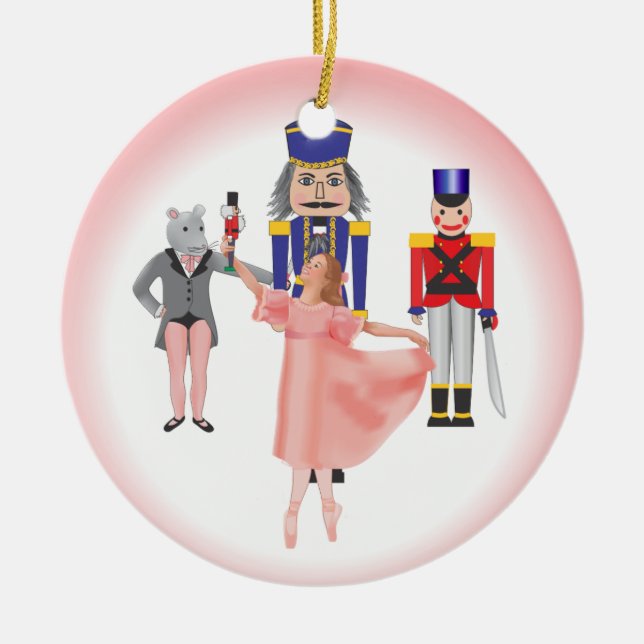 Nutcracker Ballet Cast Ceramic Ornament (Front)