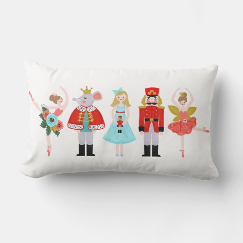 Nutcracker Ballet Characters Christmas Lumbar Pillow