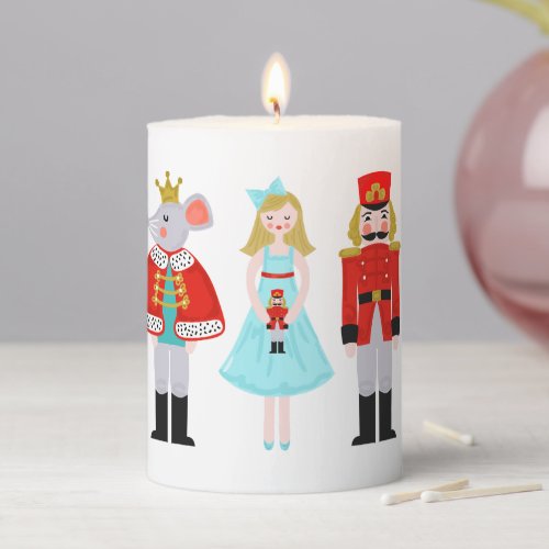 Nutcracker Ballet Characters Christmas Pillar Candle