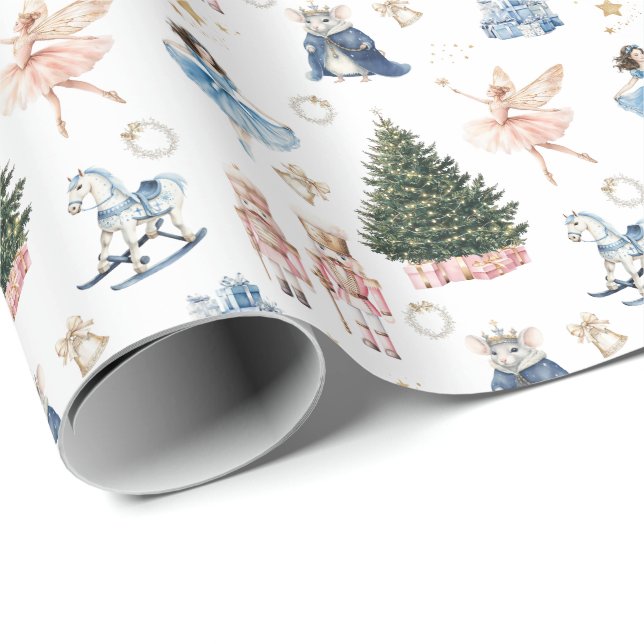 Nutcracker Ballet Characters Christmas  Wrapping Paper (Roll Corner)
