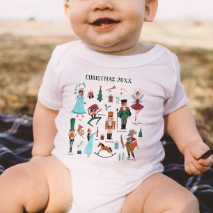 Nutcracker Ballet characters holiday Christmas Baby Bodysuit