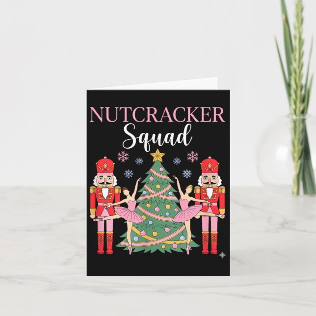 Nutcracker Ballet Christmas Ballerina Nk Dance Squ Card (Front)