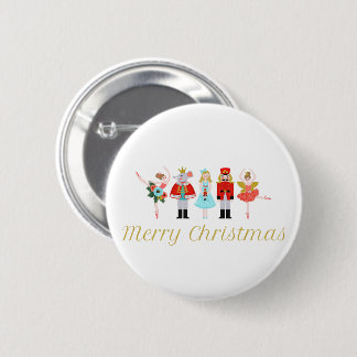 Nutcracker Ballet Christmas Button