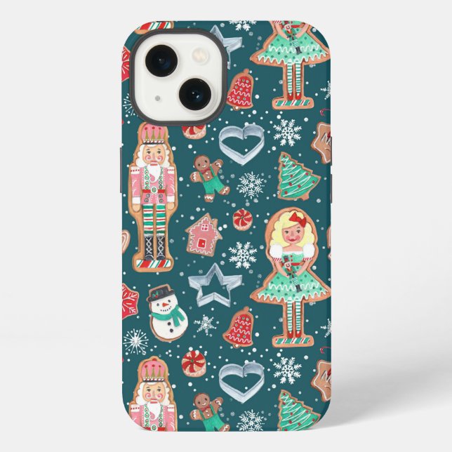 Nutcracker Ballet Christmas Holiday Pattern Iphone Case (Back)