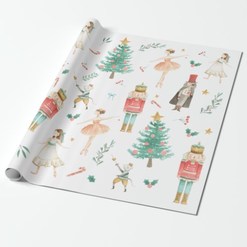 Nutcracker Ballet Christmas Images Wrapping Paper