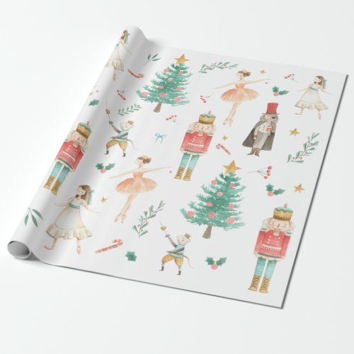 Nutcracker Ballet Christmas Images Wrapping Paper