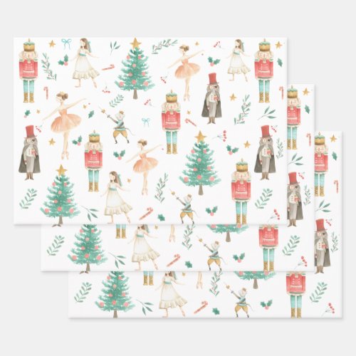 Nutcracker Ballet Christmas Images Wrapping Paper 