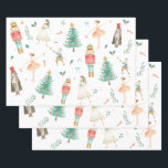 Nutcracker Ballet Christmas Images Wrapping Paper Sheets<br><div class="desc">Christmas Wrapping Paper with Nutcracker Ballet images - Nutcracker,  Ballerina,  Mouse King,  Drosselmeyer,  Clara,  Sugarplum Fairy</div>