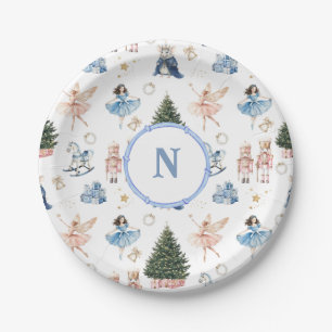 Nutcracker Ballet Christmas Monogrammed Paper Plates