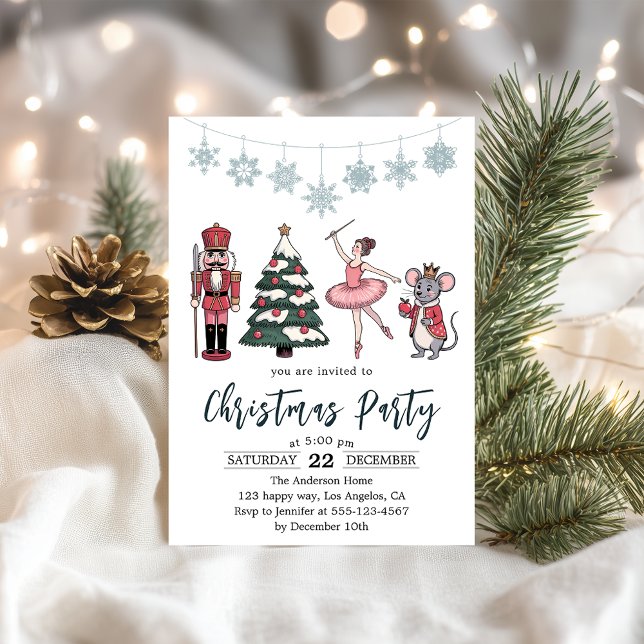 Nutcracker Ballet Christmas Party Invitation (Creator Uploaded)