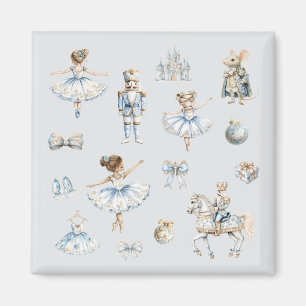 Nutcracker Ballet Christmas Pattern Magnet