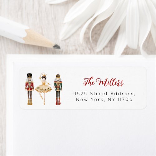 Nutcracker ballet Christmas Return Address Label