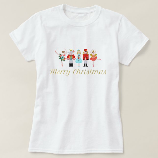 Nutcracker Ballet Christmas T-Shirt (Design Front)