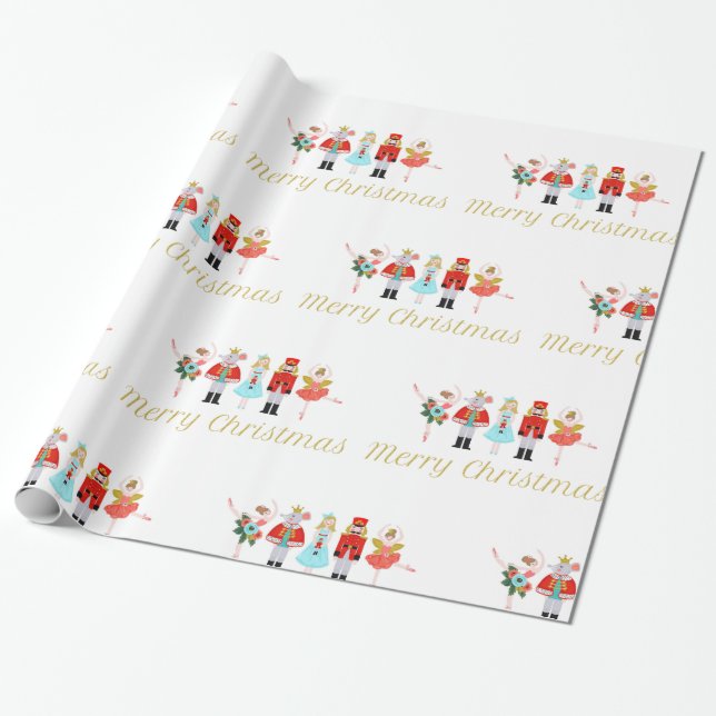 Nutcracker Ballet Christmas Wrapping Paper (Unrolled)